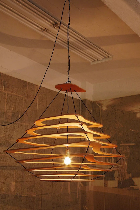 WoodCut CHANDELIER by Jacques Jarrige "Meanders"