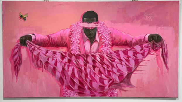 Pink on the bee
