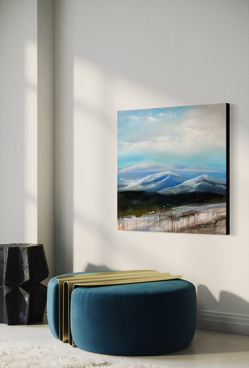 Contemporary artwork displayed in an interior